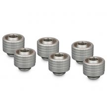 Thermal Grizzly DeltaMate ST16 Compression Fitting for Soft Tubing, 10mm ID/16mm OD, Matt Nickel, 6-pack