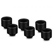 Thermal Grizzly DeltaMate HT16 Compression Fitting for Rigid Tubing, 16mm OD, Black, 6-pack