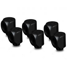 Thermal Grizzly DeltaMate 90 Degree Rotary Fitting, Black, 6-pack