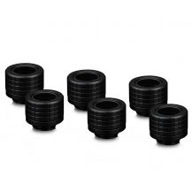 Thermal Grizzly DeltaMate HT14 Compression Fitting for Rigid Tubing, 14mm OD, Black, 6-pack