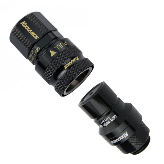 Koolance QD3 Male and Female Quick Disconnect Set No-Spill Coupling, Compression for 10mm x 13mm to G1/4"