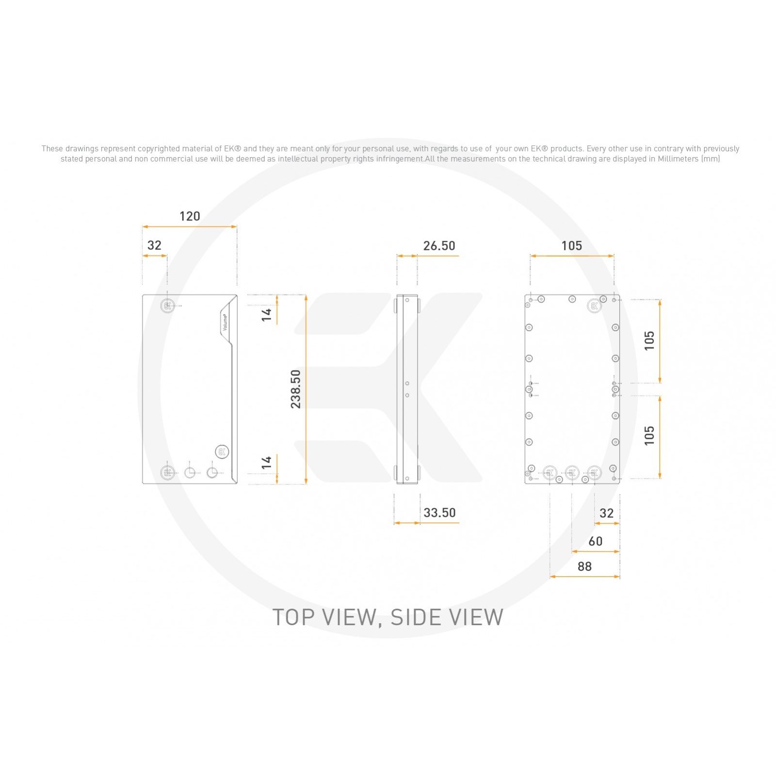 Réservoir EK-Quantum Volume FLT 240 D-RGB - Plexi Transparent - Watercooling PC