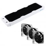 Alphacool NexXxos ST30 Full Copper 360mm White Radiator V.2 and Apex Stealth Metal Power Fans (3000 RPM) Bundle