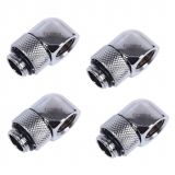 Alphacool HF G1/4" Male to Female Fitting, 90 Degree Rotary, Chrome, 4-pack