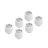 Alphacool Eiszapfen G1/4" to 10mm ID, 16mm OD Compression Fitting for Soft Tubing, White, 6-pack