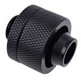 Alphacool Eiszapfen G1/4" to 13mm ID, 19mm OD Compression Fitting for Soft Tubing, Deep Black