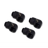 Alphacool Eiszapfen Male to Female Adapter Fitting, 90 Degree Rotary, Deep Black, 4-pack