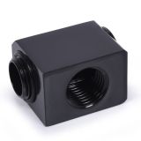 Alphacool Low Profile ES L-connector rotatable G1/4" AG auf G1/4" IG, Deep Black