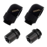 Alphacool ES 8/5mm Compression Fitting and 90 Degree Rotary Fitting Set, Deep Black, 2-pack