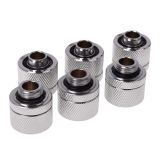 Alphacool HF 16/10 G1/4 Compression Fitting, Chrome, 6-pack