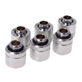 Alphacool HF 13/10 G1/4 Compression Fitting, Chrome, 6-pack