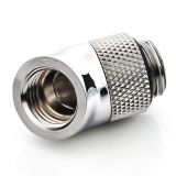Bitspower G1/4" Male to Female Extender Fitting, 45 Degree Rotary, Silver Shining