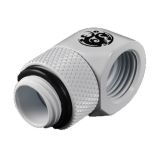Bitspower G1/4" Male to Female Extender Fitting, 90 Degree Rotary, Deluxe White