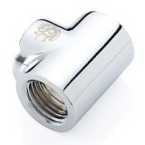 Bitspower T-Block Fitting with Triple G1/4" Female, Silver Shining