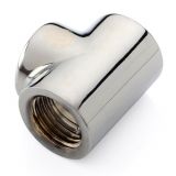 Bitspower T-Block Fitting with Triple G1/4" Female, Black Sparkle