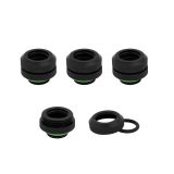 Corsair Hydro X Series XF Hardline Fitting, 12mm OD, Black, 4-pack