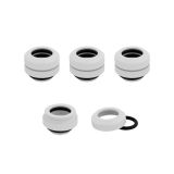 Corsair Hydro X Series XF Hardline Fitting, 12mm OD, White, 4-pack