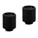 EKWB EK-Quantum Torque Rotary STC-10/16 Fitting for Soft Tubing, 10/16mm (3/8" ID, 5/8" OD), Black, 2-pack