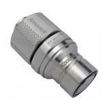 Koolance QD4 Male Quick Disconnect No-Spill Coupling, Compression for 13mm x 19mm (1/2in x 3/4in), Silver