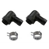 Koolance Rotary Elbow Barb Fitting for ID 10mm (3/8in), Black, 2-pack