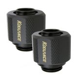 Koolance Compression Fitting for 10mm x 13mm (3/8in x 1/2in), Black, 2-pack