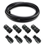 Koolance QD3 Male and Female Quick Disconnect Set (4-pack) and PVC Flexible Tubing (3m) Bundle, 13mm x 16mm