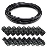 Koolance QD3 Male and Female Quick Disconnect Set (8-pack) and PVC Flexible Tubing (3m) Bundle, 13mm x 16mm