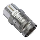 Koolance QD3 Female Quick Disconnect No-Spill Coupling, Compression for 10mm x 13mm (3/8in x 1/2in), Silver