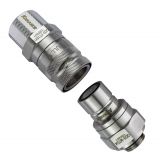 Koolance QD3 Male and Female Quick Disconnect Set No-Spill Coupling, Compression for 10mm x 13mm to G1/4", Silver