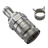 Koolance QD3 Female Quick Disconnect No-Spill Coupling, Panel Barb for ID 10mm (3/8in)