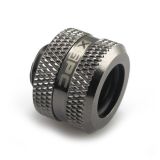 XSPC G1/4" to 10mm ID, 14mm OD Rigid Tubing Fitting, Black Chrome
