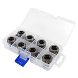 XSPC G1/4" to 10mm ID, 14mm OD Rigid Tubing Fitting, Black Chrome, 8-pack
