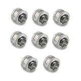 XSPC G1/4" Compression Fitting for 3/8" ID - 1/2" OD Flexible Tubing V2, Chrome, 8-pack