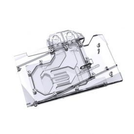 Bykski Full Coverage GPU Water Block and Backplate for AIC Reference RTX 3080/3090 - Version 2, D-RGB (RBW), Nickel/Plexi