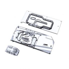 Bykski Full Coverage GPU Water Block w/ Integrated Active Backplate for RTX 3090 FTW3 Ultra Gaming, D-RGB (RBW), Nickel/Plexi