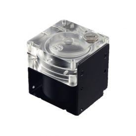 Bitspower Premium D5 MOD Top with Clear Acrylic Pump Top and Black D5 MOD Enclosure