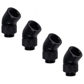 Alphacool Eiszapfen G1/4" Male to Female Extender, 45 Degree Rotary, 4-pack