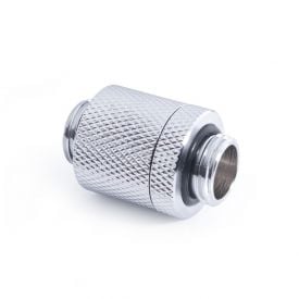 Alphacool ES Male to Male G1/4" D-Plug Fitting, 20mm, Chrome