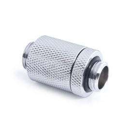 Alphacool ES Male to Male G1/4" D-Plug Fitting, 25.5mm, Chrome
