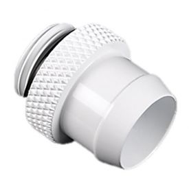 Bitspower G1/4" to 1/2" Stubby Barb Fitting for Soft Tubing, Deluxe White