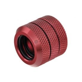 Bitspower Dual Enhance Multi-Link Coupler Fitting for 12mm OD Rigid Tubing, Deep Blood Red