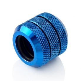Bitspower Dual Enhance Multi-Link Coupler Fitting for 12mm OD Rigid Tubing, Royal Blue