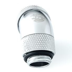 Bitspower G1/4" to Enhance Multi-Link Adapter Fitting for 12mm OD Rigid Tubing, 45 Degree Rotary, Silver Shining