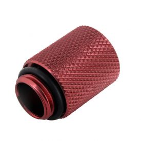 Bitspower G1/4" Male to Female Extender Fitting, 20mm, Deep Blood Red