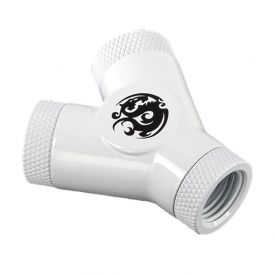 Bitspower Y-Block Fitting with Triple Rotary G1/4" Female, Deluxe White