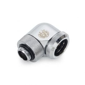 Bitspower G1/4" to Enhance Multi-Link Adapter Fitting for 16mm OD Rigid Tubing, 90 Degree Rotary, Silver Shining