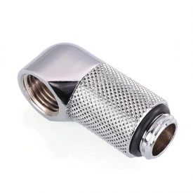 Bykski Male to Female G1/4 Rotary 20mm Extension Angled Fitting, 90 Degree, Silver