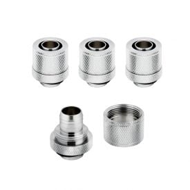 Corsair Hydro X Series XF Compression 10/13mm (3/8" / 1/2") ID/OD Fittings, Chrome, 4-pack