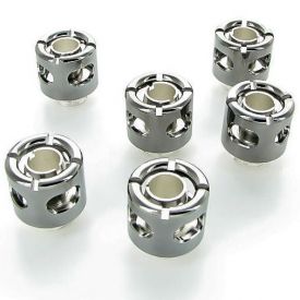 Monsoon G1/4" to 3/8" ID, 1/2" OD Free Center Compression Fitting for Soft Tubing, Black Chrome, 6-pack