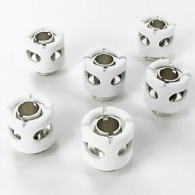 Monsoon G1/4" to 3/8" ID, 1/2" OD Free Center Compression Fitting for Soft Tubing, White, 6-pack